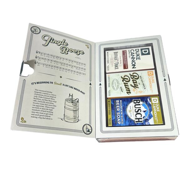 Duke Cannon Jingle Booze Set Great American Beer Big American Bourbon Busch Soap - Picture 4 of 5